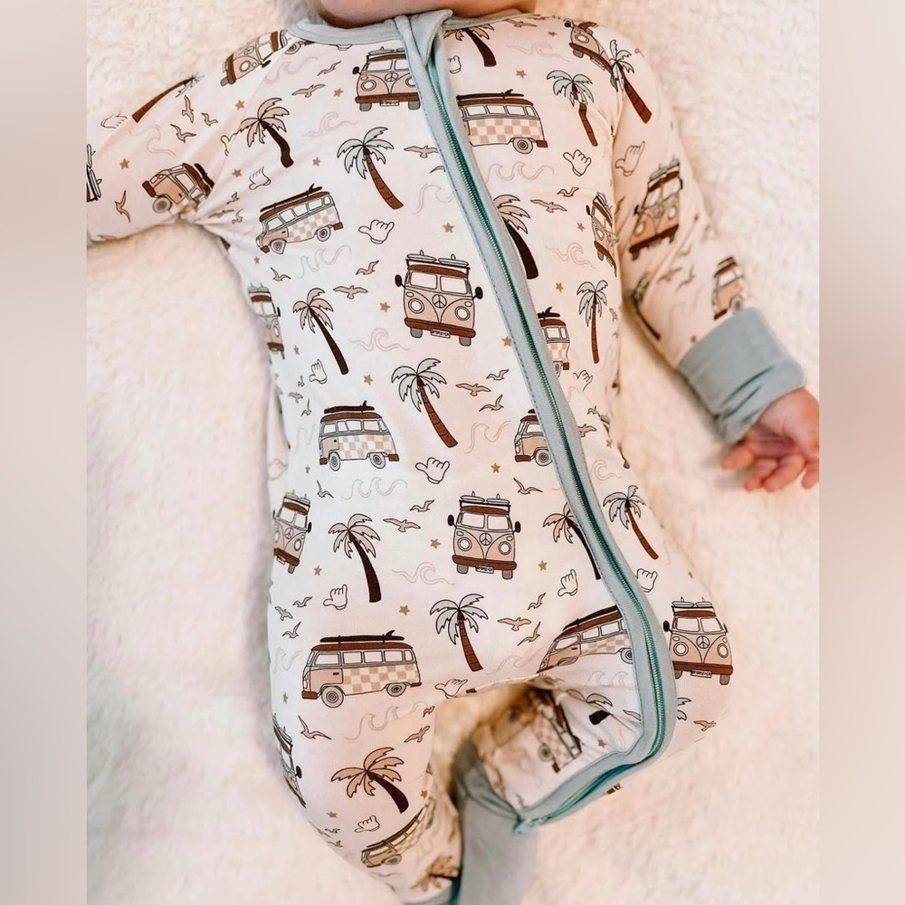 Bronx & Co Jammies Retro Bamboo Convertible Zippy 0-3 months